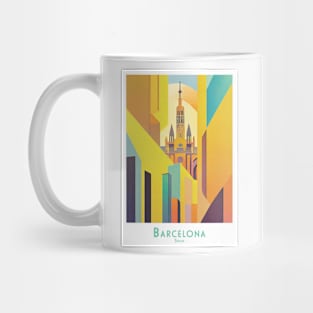 Barcelona Spain Abstract Skyline Mug